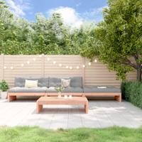 4-delige Loungeset met kussens massief douglashout