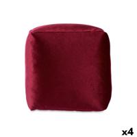 Poef Gift Decor QUADRADO-BOURDAUX QUADRADO-BOURDAUX Kastanjebruin polyestyreen Fluweel (4 Stuks)