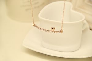 Ladies smile necklace ins net red clavicle chain pendant in 18k gold