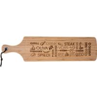 Tapas serveerplank met handvat rechthoek 59 x 15 cm van bamboe hout - thumbnail