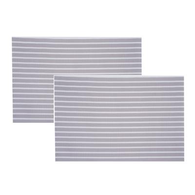 Cosy & Trendy Placemats rechthoekig - 6x - geweven beige/wit - 30 x 45 cm - Tafel dekken