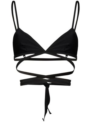 Matteau haut de bikini à détail noué - Noir
