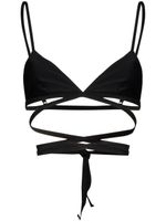 Matteau haut de bikini à détail noué - Noir Matteau haut de bikini à détail noué - Noir