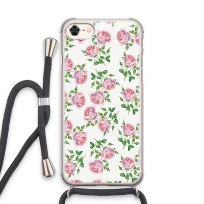 Kleine roosjes: iPhone 8 Transparant Hoesje met koord