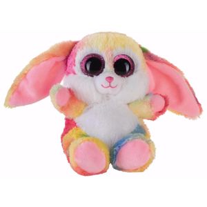 Pluche haas/konijn knuffeltje roze kleuren 15 cm   -