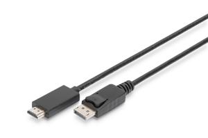 Digitus AK-340303-010-S DisplayPort-kabel DisplayPort / HDMI Adapterkabel DisplayPort-stekker, HDMI-A-stekker 1.00 m Zwart Afgeschermd (drievoudig)