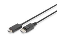 Digitus AK-340303-030-S DisplayPort-kabel DisplayPort / HDMI Adapterkabel DisplayPort-stekker, HDMI-A-stekker 3.00 m Zwart Afgeschermd (drievoudig)