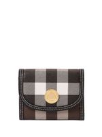 Burberry portefeuille en cuir à carreaux - Marron