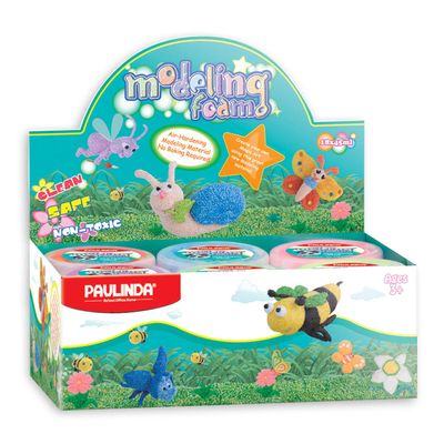Paulinda Modeling klei kleurenpotjes, 18st.