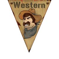 Cowboys en western thema Vlaggenlijn - 500 cm - versiering - kunststof - feestartikelen
