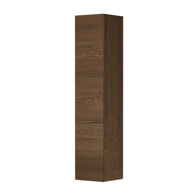 INK Badkamerkast - 35x36.7x169cm - 1 deur - links en rechtsdraaiend - greeploos - eiken Massief eiken chocolate 1259524