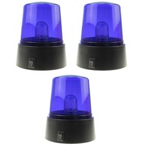 3x Politie zwaailamp/zwaailicht met blauw LED licht 11 cm