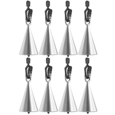 12x stuks tafelkleedgewichtjes zilveren kegels