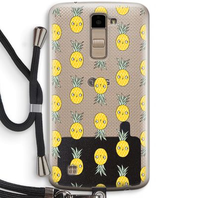 Ananas: LG K10 (2016) Transparant Hoesje met koord