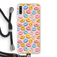 Pink donuts: Samsung Galaxy A70 Transparant Hoesje met koord