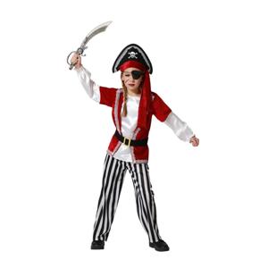 Piraten/zeerover verkleedkostuum - kinderen - rood - carnaval - 4-delig