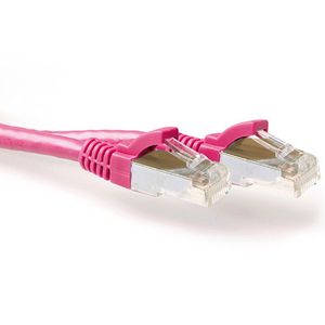 ACT FB2400 SFTP CAT6A Patchkabel Snagless | RJ45 Connectoren | Roze | 50 cm