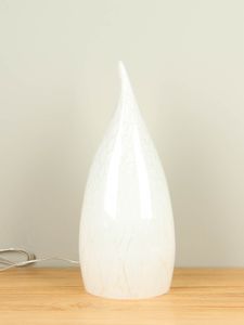Glaslamp Casper, zilver/wit, 43 cm.
