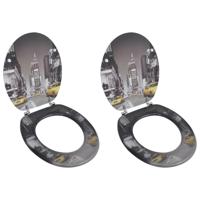 Toiletbrillen met deksels 2 st New York MDF