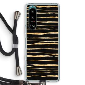 Gouden strepen: Sony Xperia 5 III Transparant Hoesje met koord