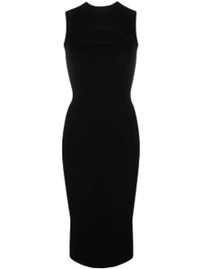 Victoria Beckham robe mi-longue à design sans manches - Noir