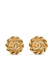 CHANEL Pre-Owned boucles d'oreilles à strass (1998)