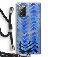 Blauwe pijlen: Samsung Galaxy Note 20 / Note 20 5G Transparant Hoesje met koord