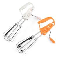 Dubbele rotatie hand Whisk ei klopper roestvrijstaal keuken blender willekeurige kleur levering