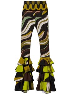 PUCCI pantalon imprimé à volants - Noir