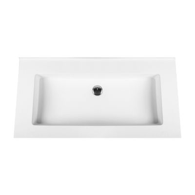 Wastafel Boss & Wessing Zonder Kraangat 45.5x99 cm Solid Surface Wit Boss & Wessing