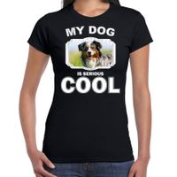 Honden liefhebber shirt Australische herder my dog is serious cool zwart voor dames 2XL  - - thumbnail