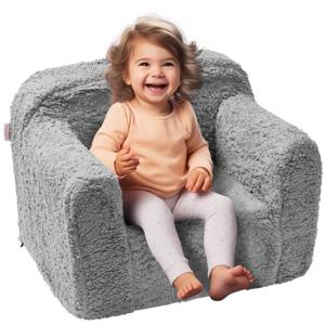 VEVOR kinderbank kinderbank 460 x 635 x 520 mm kinderbank kinderkamer zachte bank, speelbank gezellige hoek voor 1 kind, kinderfauteuil kindermeubilair kinderstoel grijze slaapstoelen 20 kg 25D spons