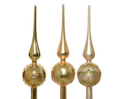 Piek glas d8h31cm parel/goud a3 - Ksd