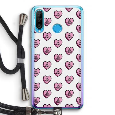 GIRL POWER: Huawei P30 Lite Transparant Hoesje met koord