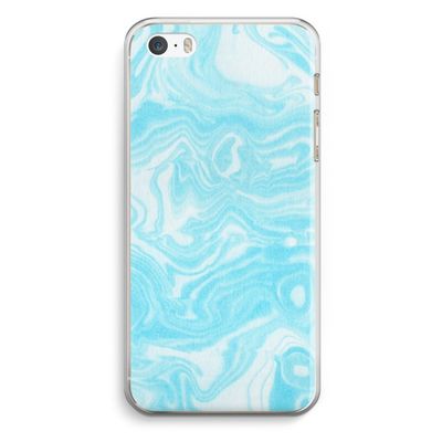 Waterverf blauw: iPhone 5 / 5S / SE Transparant Hoesje