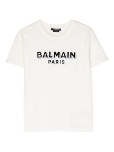 Balmain Kids t-shirt en coton à logo imprimé - Blanc