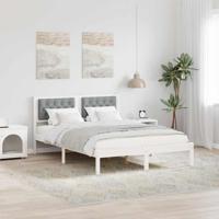 Bedframe met hoofdeinde Lichtgrijs 150 x 200 cm Stof Bedframe met hoofdeinde Lichtgrijs 150 x 200 cm Stof