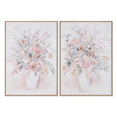 Schilderij Home ESPRIT Shabby Chic Vaas 70 x 3,5 x 100 cm (2 Stuks)