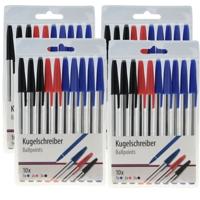 Balpennen - 40x stuks - 3 kleuren - rood - zwart - blauw - pen