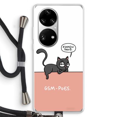 GSM poes: Huawei P50 Pro Transparant Hoesje met koord