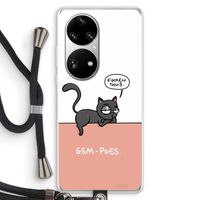 GSM poes: Huawei P50 Pro Transparant Hoesje met koord