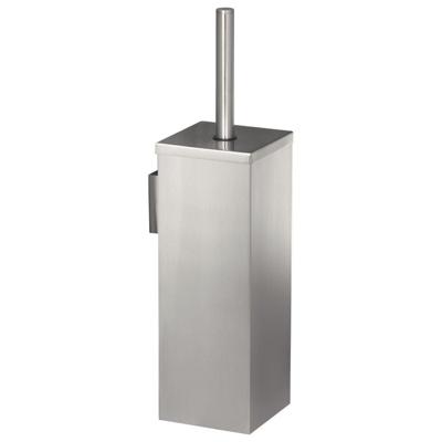 Haceka Mezzo Toiletborstelhouder - wandmodel - gesloten - geborsteld chroom 1208659