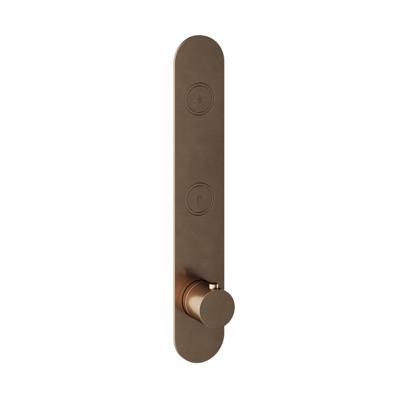 Hotbath Cobber afbouwdeel inbouwthermostaat met 2 pushbuttons verticale plaatsing verouderd messing PB066EXTAB