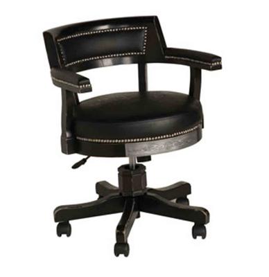 Harley-Davidson Bar & Shield Flames Poker Stoel Met Vintage Zwarte Afwerking