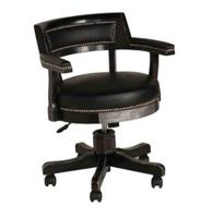 Harley-Davidson Bar & Shield Flames Poker Stoel Met Vintage Zwarte Afwerking