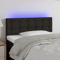 Hoofdbord LED 80x5x78/88 cm stof zwart