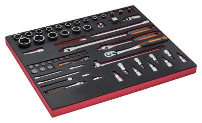 Bahco Foaminlay Fit&Go 3/3 met doppen en toebehoren 1/4" en 1/2" - 59-delig - FF1A137