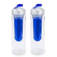 2x Drinkfles/waterfles met fruitfilter blauw 700 ml - thumbnail