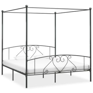 Hemelbedframe metaal grijs 180x200 cm