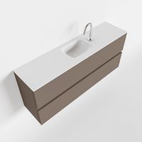 Toiletmeubel Mondiaz Ada | 120 cm | Meubelkleur Smoke | Lex wastafel Talc Midden | 1 kraangat